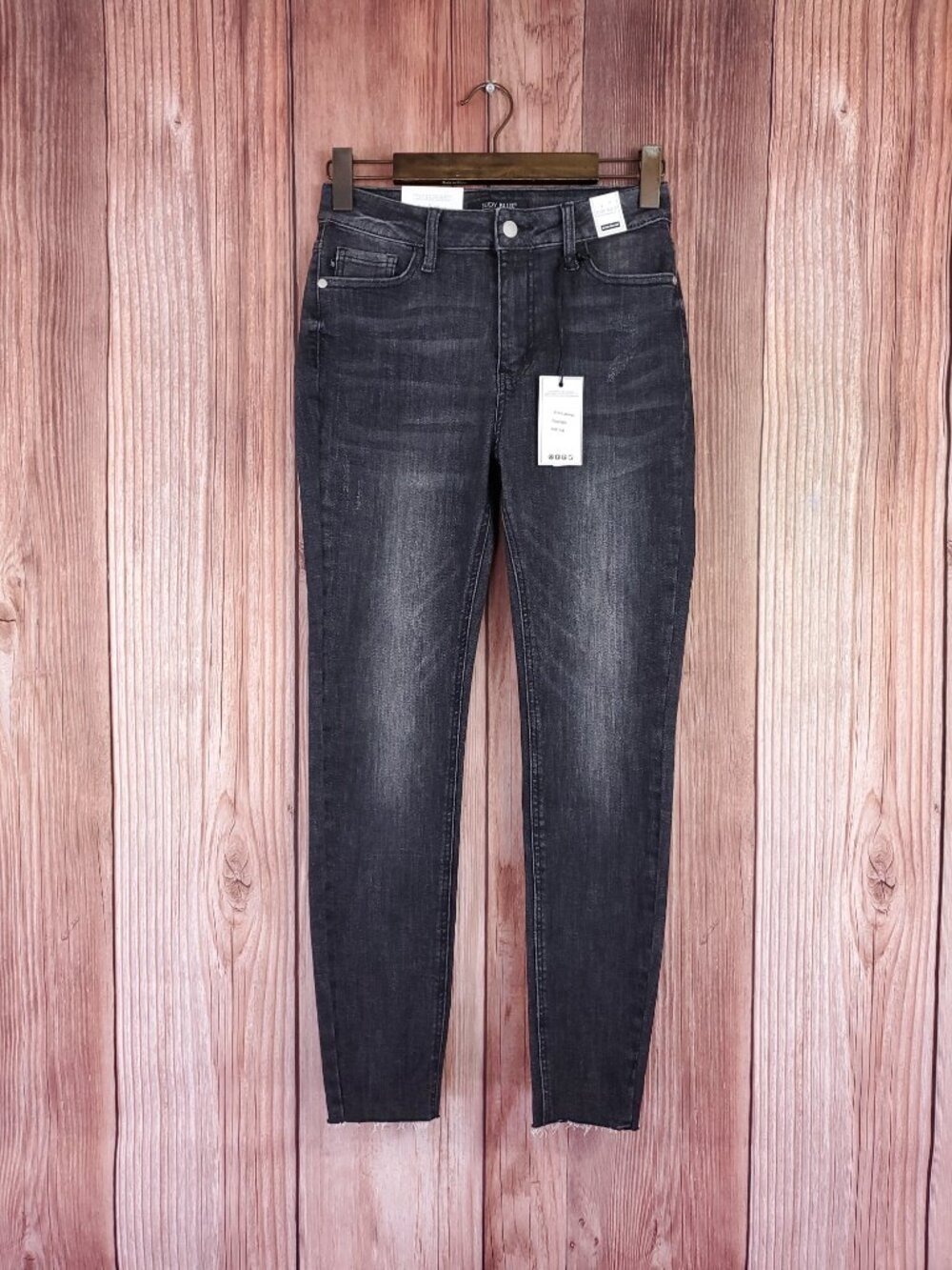 NWT Judy Blue Womens 7/28 High Waist Skinny Fit Denim Jeans Charcoal Black